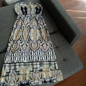 Strapless vintage summer maxi dress